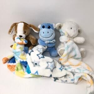 Little Miracles Lovey Lot Hippo Star Puppy Lamb Sheep Chevron Plush